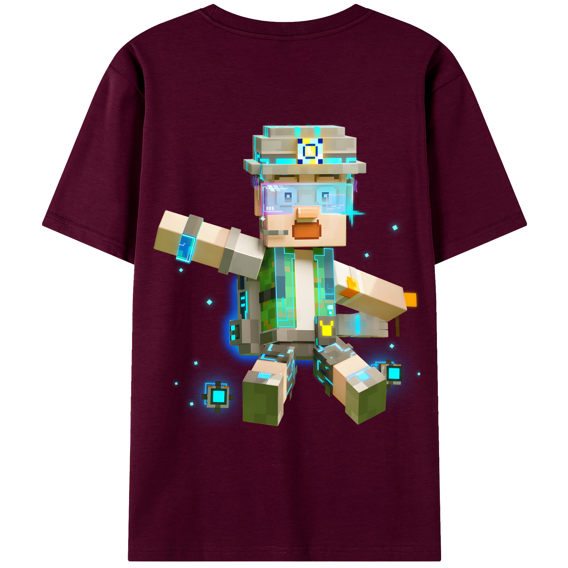 （画像用） マインクラフト ブロックの世界 Minecraft MC Block world レディース半袖Tシャツ(バックプリント)